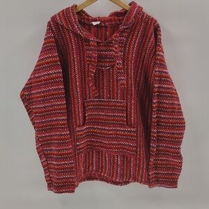 El Paso Saddle Blanket Pullover Hoodie Jacket Size Medium Red
